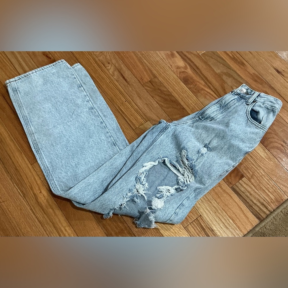 PacSun Light Blue Distressed Ripped Boyfriend Jeans